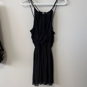 Abercrombie & Fitch Black Double-Strap Pleated Mini Dress